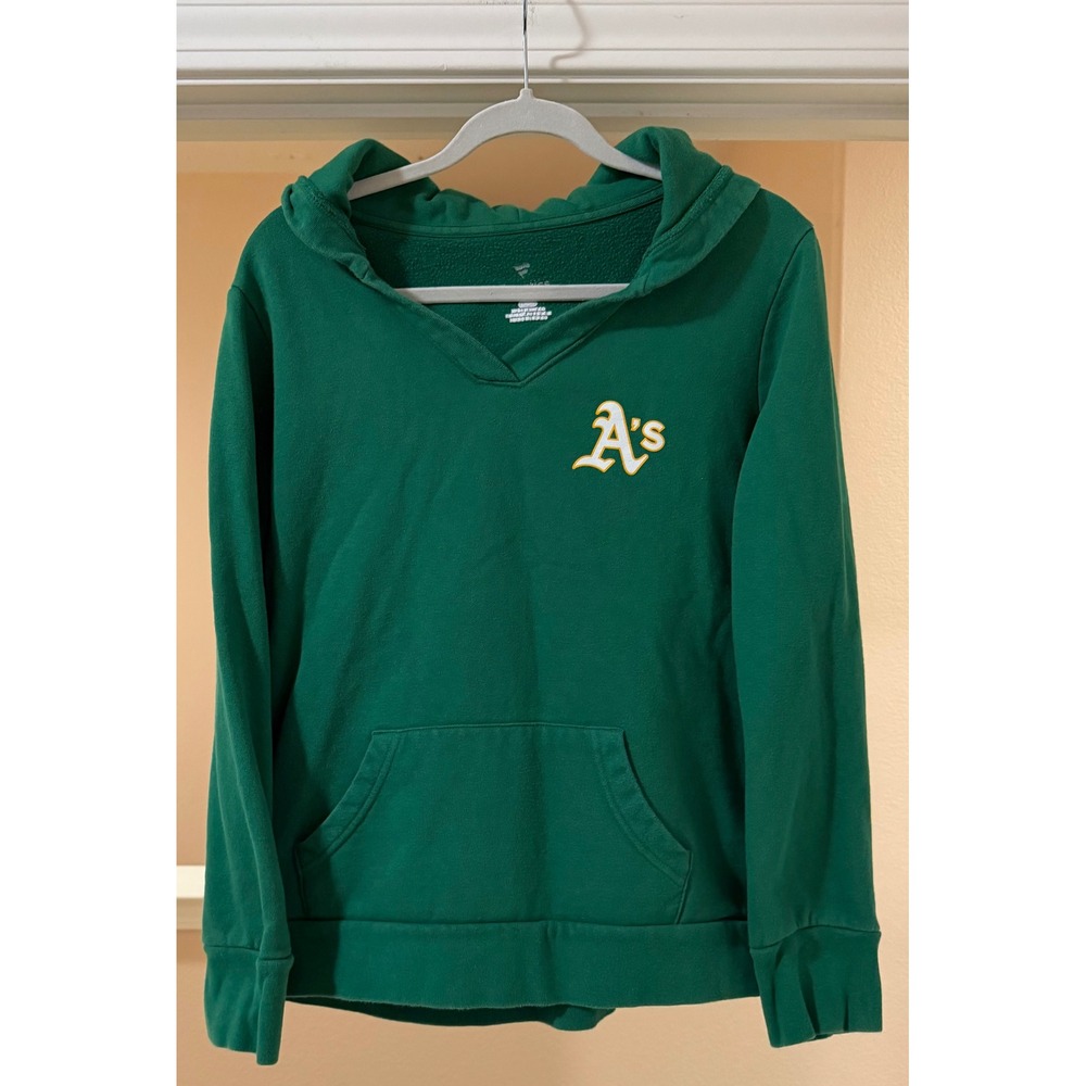 Fanatics Oakland A's Green Hoodie Sweatshirt Elephant Grunge Distressed Women L